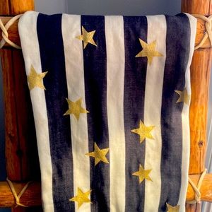 JCrew striped scarf w gold stars
